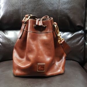 Dooney and Bourke drawstring brown  leather purse